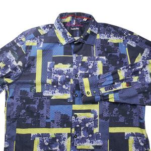 Robert Graham Blue and Yellow Floral Button Down Shirt